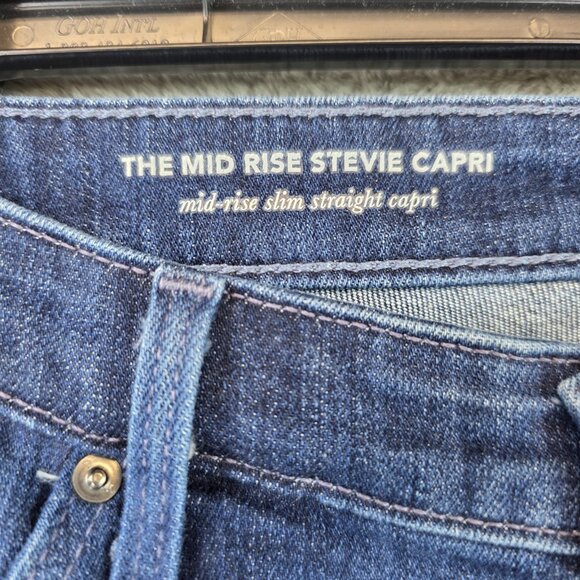 AG Adriano Goldschmied Stevie Capri Jeans Womens 28 Blue Mid Rise Slim Stretch - Picture 2 of 16